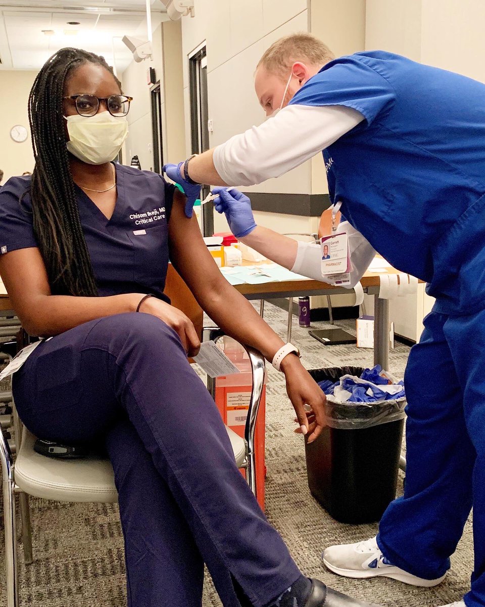 I’m so thankful and excited to have revived the first dose of the COVID-19 vaccine. As a critical care doctor I did it for myself, my patients and my family.