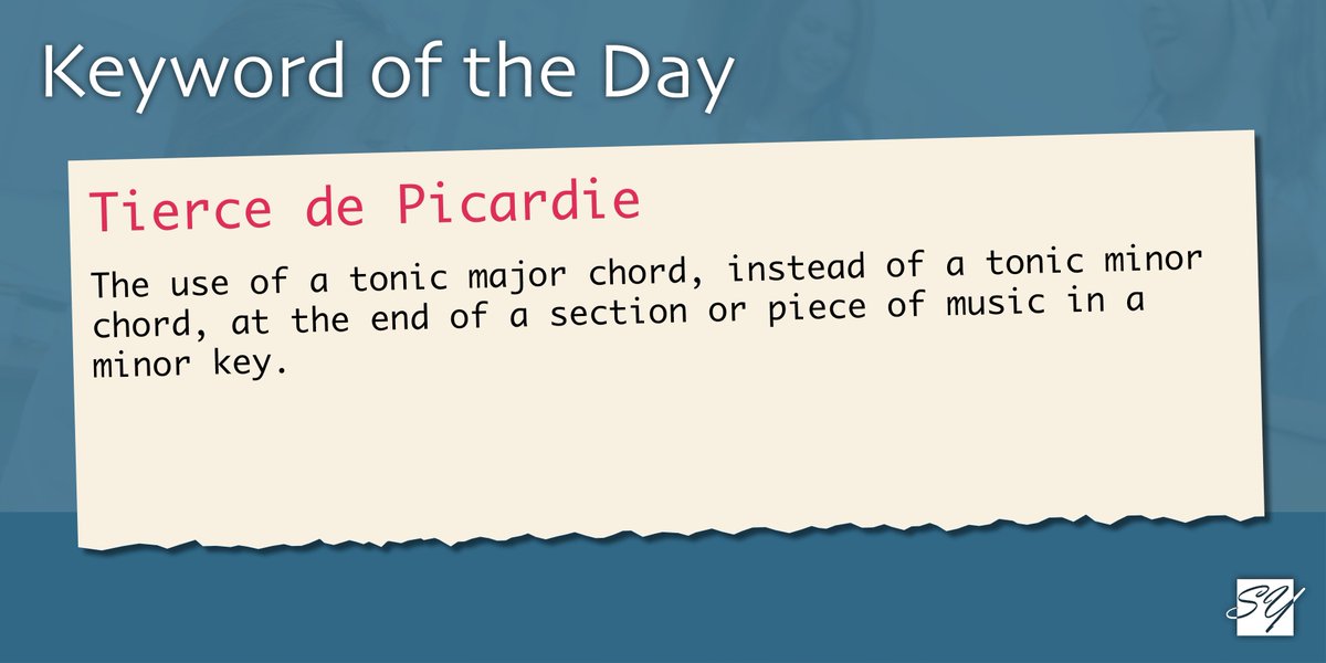 Today's #KeywordOfTheDay is: Tierce de Picardie! #GCSEMusic #ALevelMusic #Keywords #Revision