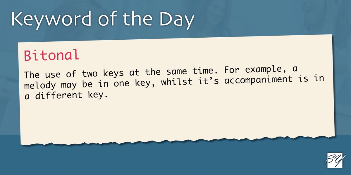 Today's #KeywordOfTheDay is: Bitonal! #GCSEMusic #ALevelMusic #Keywords #Revision