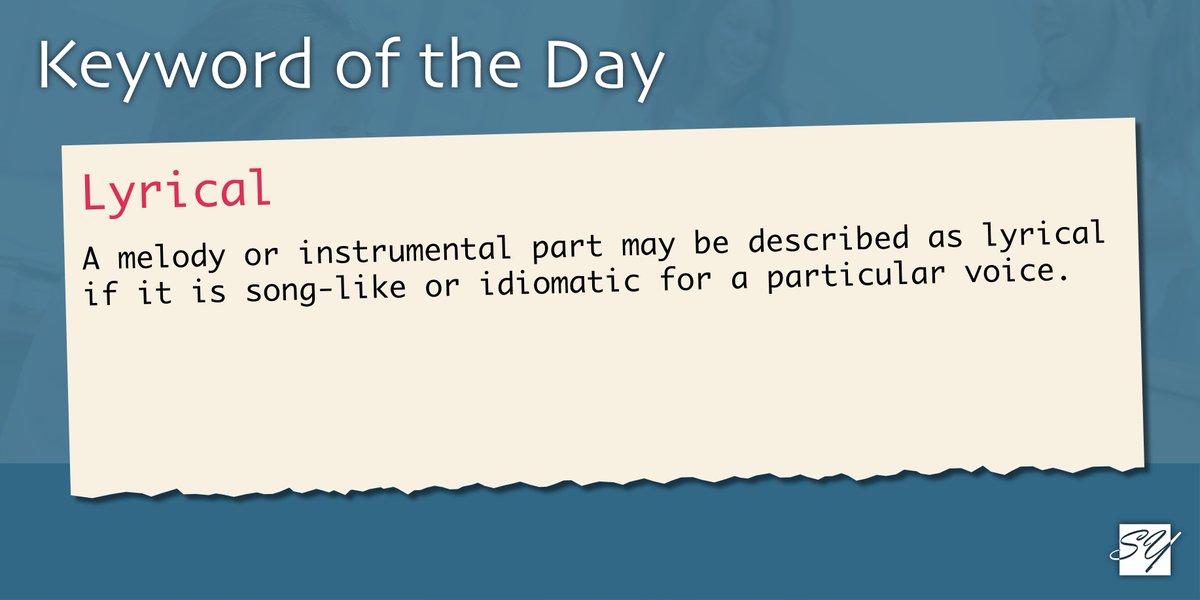 Today's #KeywordOfTheDay is: Lyrical! #GCSEMusic #ALevelMusic #Keywords #Revision