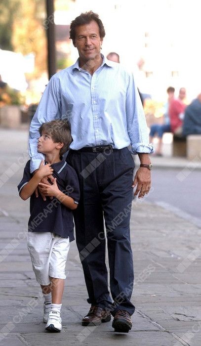 Caption. "Imran who has never been brought to his knees by his opponents.."