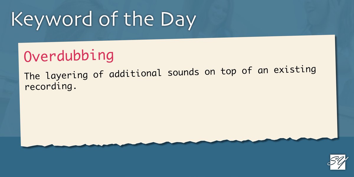 Today's #KeywordOfTheDay is: Overdubbing! #GCSEMusic #ALevelMusic #Keywords #Revision