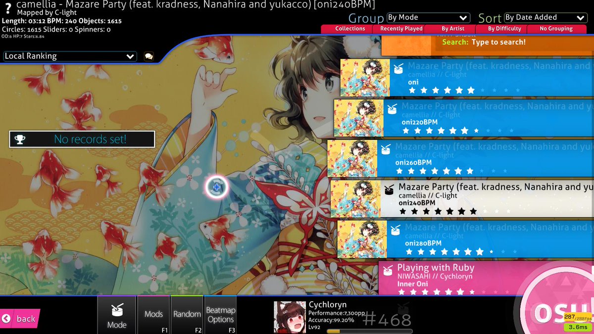 can someone who knows SRv3 explain why the 240bpm diff is 0.02* higher than the 260bpm diff

it's the exact same map but at different speed osu.ppy.sh/b/2713084