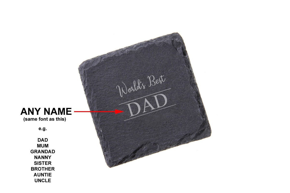 Excited to share the latest addition to my #etsy shop: World's Best - 'ANY NAME' Birthday Gift for Dads, Mums, Grandfathers, Grandmothers - Personalised Slate Coaster Gifts etsy.me/2Kgf8uu #yes #slatecoaster #drinkscoasters #personalisedslate #personalisedcoast