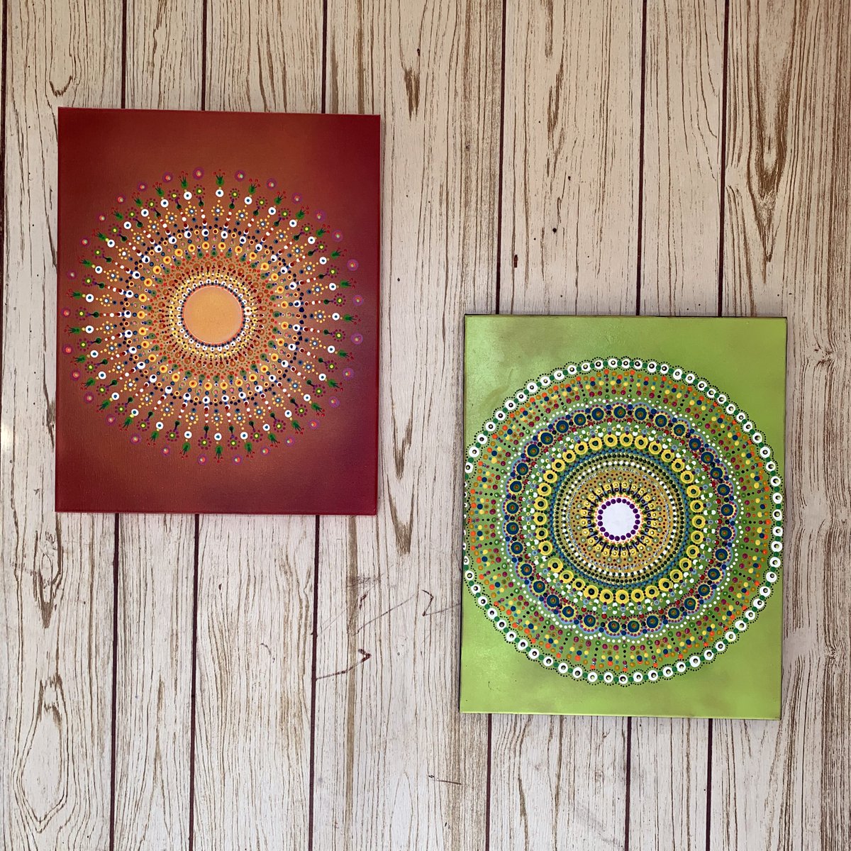 LolaGayleC's tweet photo. "After the Fire" and "Dandelion Margarita."

Both are (c) GChristopher 2020 | 16x20 Mixed Media on Canvas

#Krylon #Arteza #PlaidCrafts #FolkArt #AppleBarrel #Liquitex #Michaels #ArtistsLoft #MagicFly #PolyMark #RoseArt #glitter #mandala #art #artist https://t.co/uAP7bIKToM