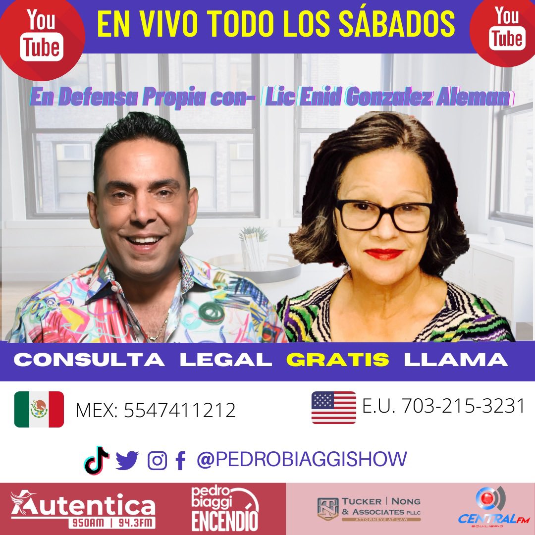pedrobiaggishow's tweet photo. Consulta Legal Completamente GRATIS en nuestra plataforma virtual desde donde quiera que estes MEXICO 7411212 USA 7032153231 Lic Enid González Alemán @EnidAleman @TuckerAssoc 🇲🇽🇺🇸🙌 https://t.co/HrUWhKxX43