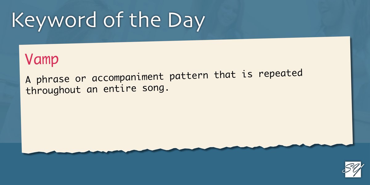 SeanYoung_Music's tweet photo. Today's #KeywordOfTheDay is: Vamp! #GCSEMusic #ALevelMusic #Keywords #Revision https://t.co/I3HVihcXKA