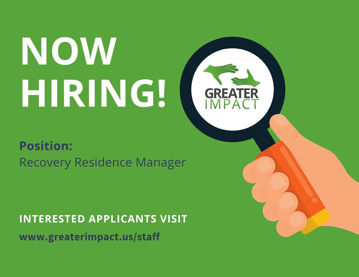 Greater Impact is hiring a Recovery Residence Manager! Email you resume to Linda to apply at linda@greaterimpact.us! #bozeman #bozemanmt #montana #montanajobs #hiring