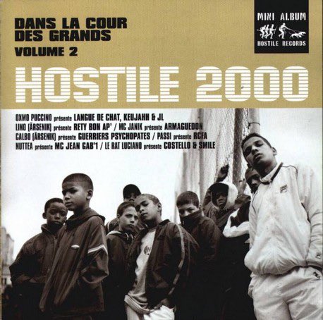 En 2000, 2 volets des compilations hostiles verront le jour: « Dans la cour des grands vol.1 et 2 »!Le concept: des rappeurs confirmés parrainent des rappeurs plus jeunes et posent avec leurs poulains!Je ne m’attarderai pas sur ces 2 disques dans ce thread!