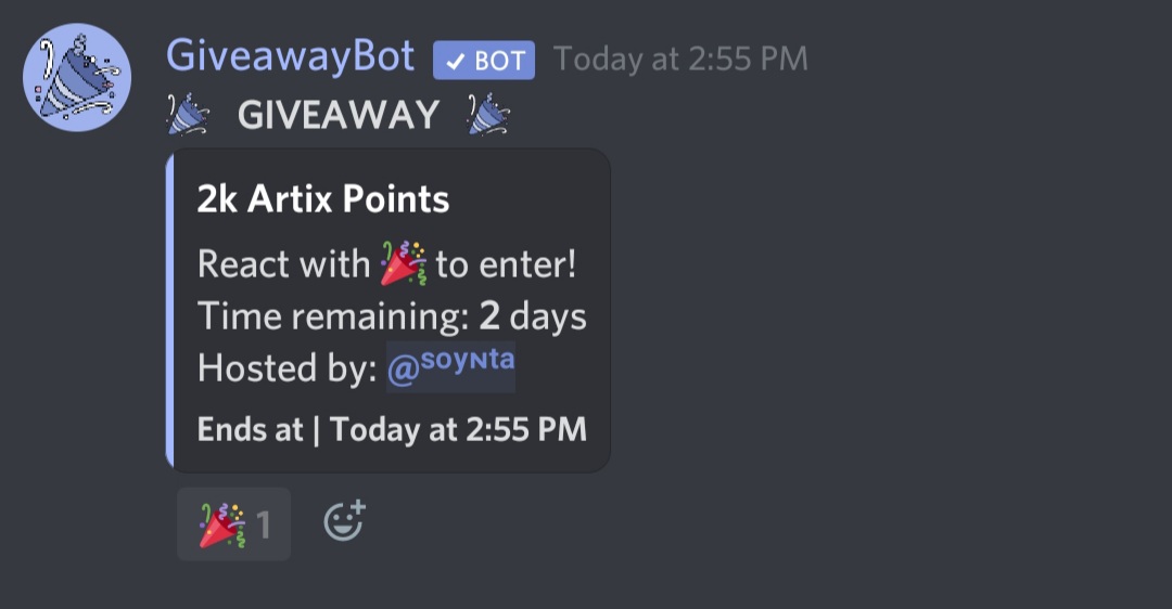 First giveaway of our week of daily giveaways has been dropped! 🥳