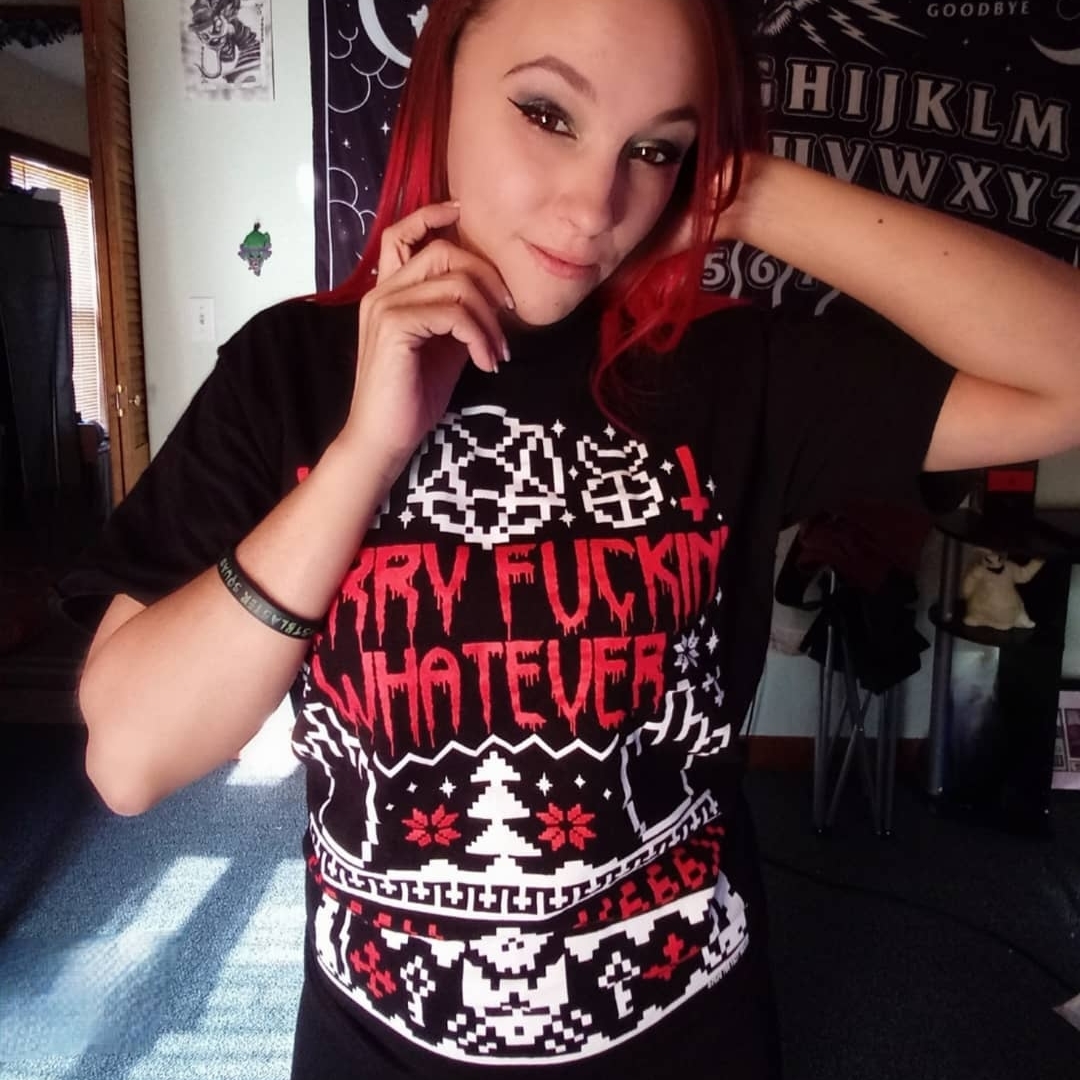 toofastclothing's tweet photo. @hysterika666 in our Merry F'in Whatever Christmas Tee 🖕🎄⁠
★⁠
★ https://t.co/V6MHUqdNiS ★
★⁠
#altfashion #altclothing #gothicstyle #gothfashion #darkfashion #creepychristmas #spookychristmas #gothicchristmas #holidaysweater #creepylilchristmas #punkclothing #punkclothes https://t.co/JUZmJ6BJBg