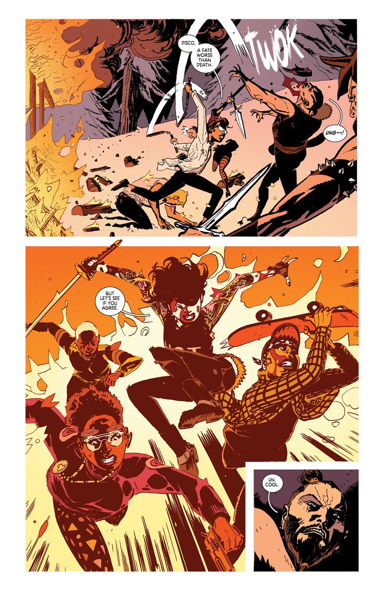 #15: Deadly Class by Rick Remender and illustrated by Wes Craig is a visual TREAT. The style is deceptively simple but delves into experimental often enough to become a part of the visual langauge. Plus who doesn't want to read about assassins dealing with high school drama?