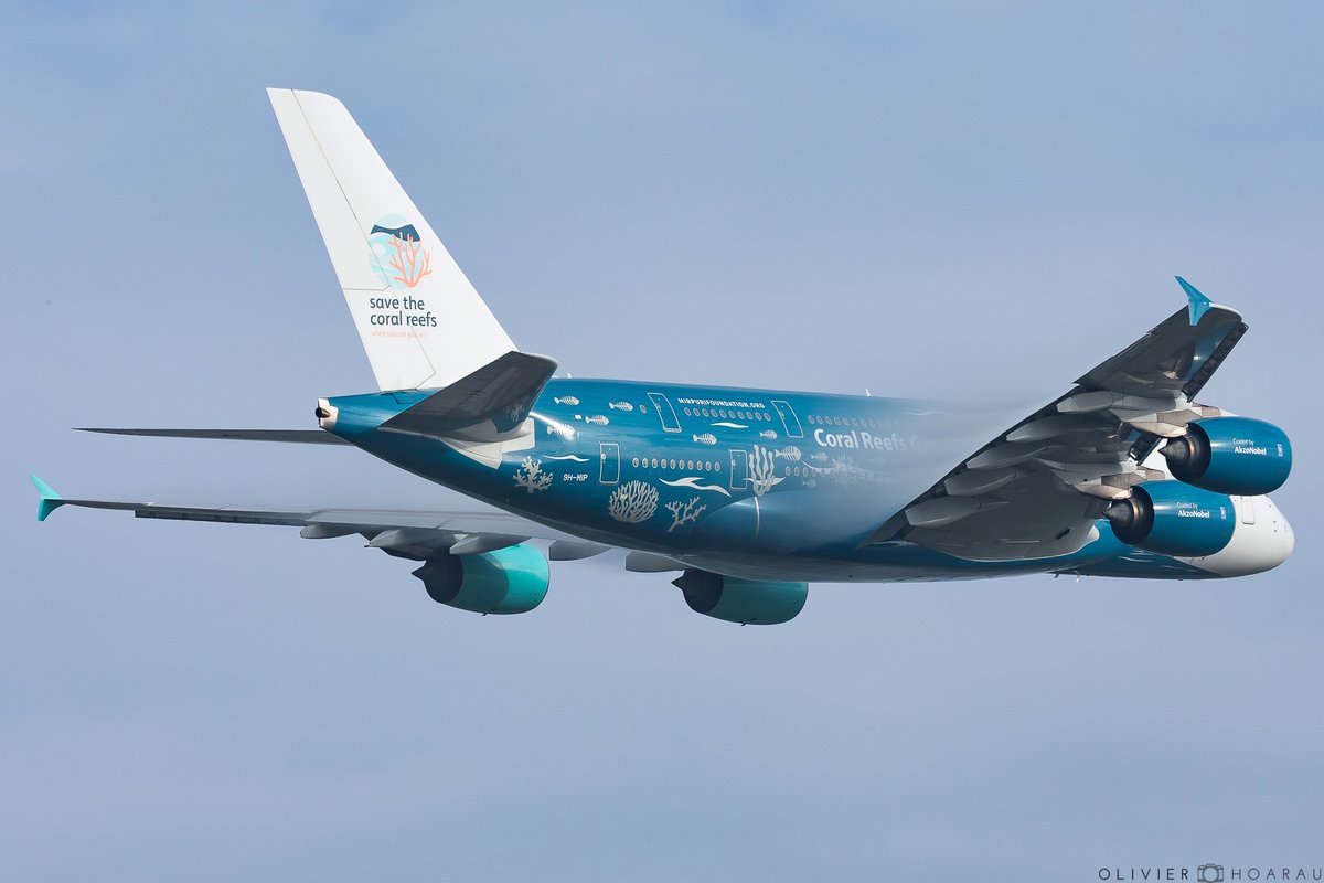 OlivierHoarau's tweet photo. 🇵🇹 The last good-bye.. 😥 The legend of @hifly_airline #9HMIP doing a low-pass over #ToulouseAirport before the latest #landing. #Farewell 🖐️
#A380 #Hifly #Airbus #Wemakeitfly #Wemadeitfly  #SavetheCoralReefs #Legend https://t.co/vgMChakPlV