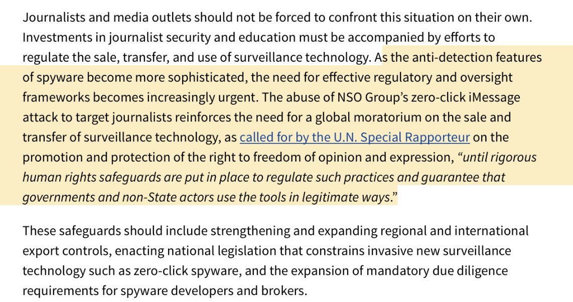 (7) ANALYSIS: even v. competent IT would have a hard time spotting an NSO zero-click 0day. NSO could have prevented this human rights abuse by terminating UAE & Saudi as customers. They had years of evidence both were serial abusers of their product.