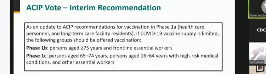  #ACIP committee did better by our elders in a plan they just passed: they included people over 75 in a plan which just weeks ago abandoned them. However, the plan still prioritizes a healthy 17-year-old grocery shelf-stocker ahead of a 73-year-old with heart disease and diabetes.