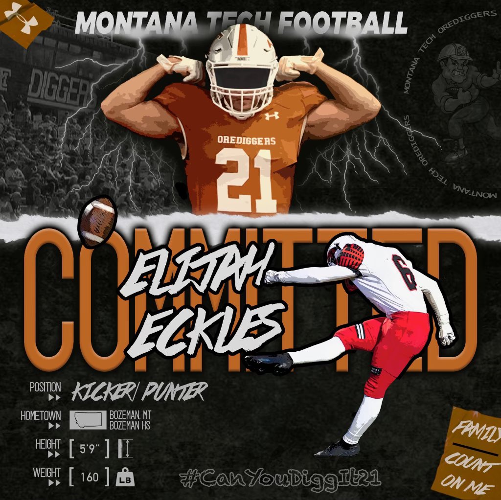 So blessed to be able to commit to <a href="/MonTechFootball/">Montana Tech Football</a> and pursue my football career and academics. Much love to friends and family for all your support <a href="/CoachKyleSamson/">Kyle Samson</a> @coachdthatcher <a href="/coach_mob/">CoachMobley</a> <a href="/levi_wesche/">Levi Wesche</a> <a href="/hawkfb_bhs/">Hawk Football</a>  #Family #CountOnMe #CanYouDigIt21