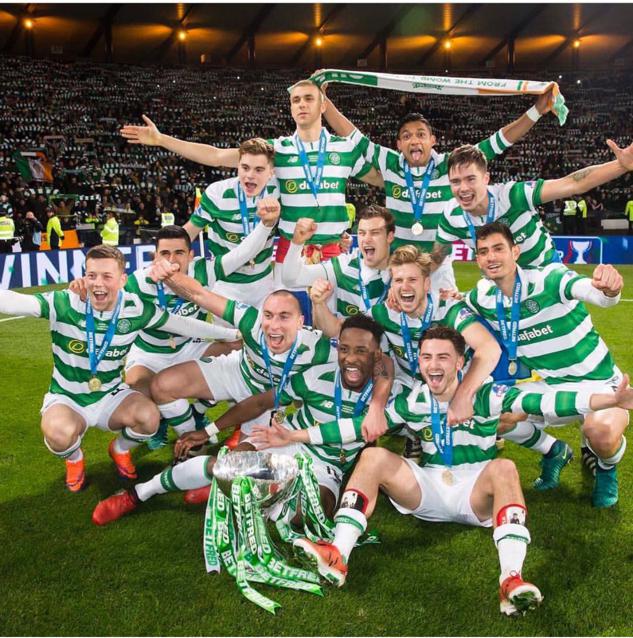 HOW THE QUADREBEL WAS WON 27.11.16  Celtic win the club's 100th trophy, beating Aberdeen 3-0 in the League Cup Final. Goal scored by Rogic, Forrest and Dembele.