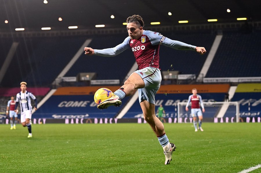 Jack Grealish playing for Aston Villa