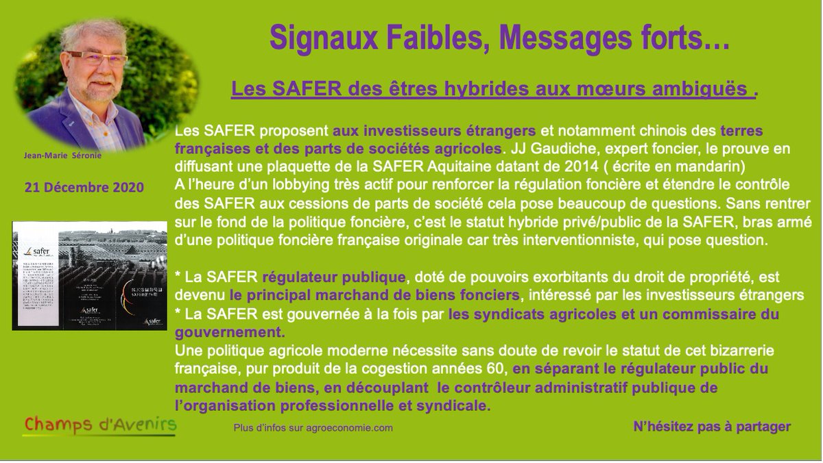 jmseronie's tweet photo. Les SAFER des êtres  hybrides aux moeurs et pratiques ambigües https://t.co/S0Frt10jBC