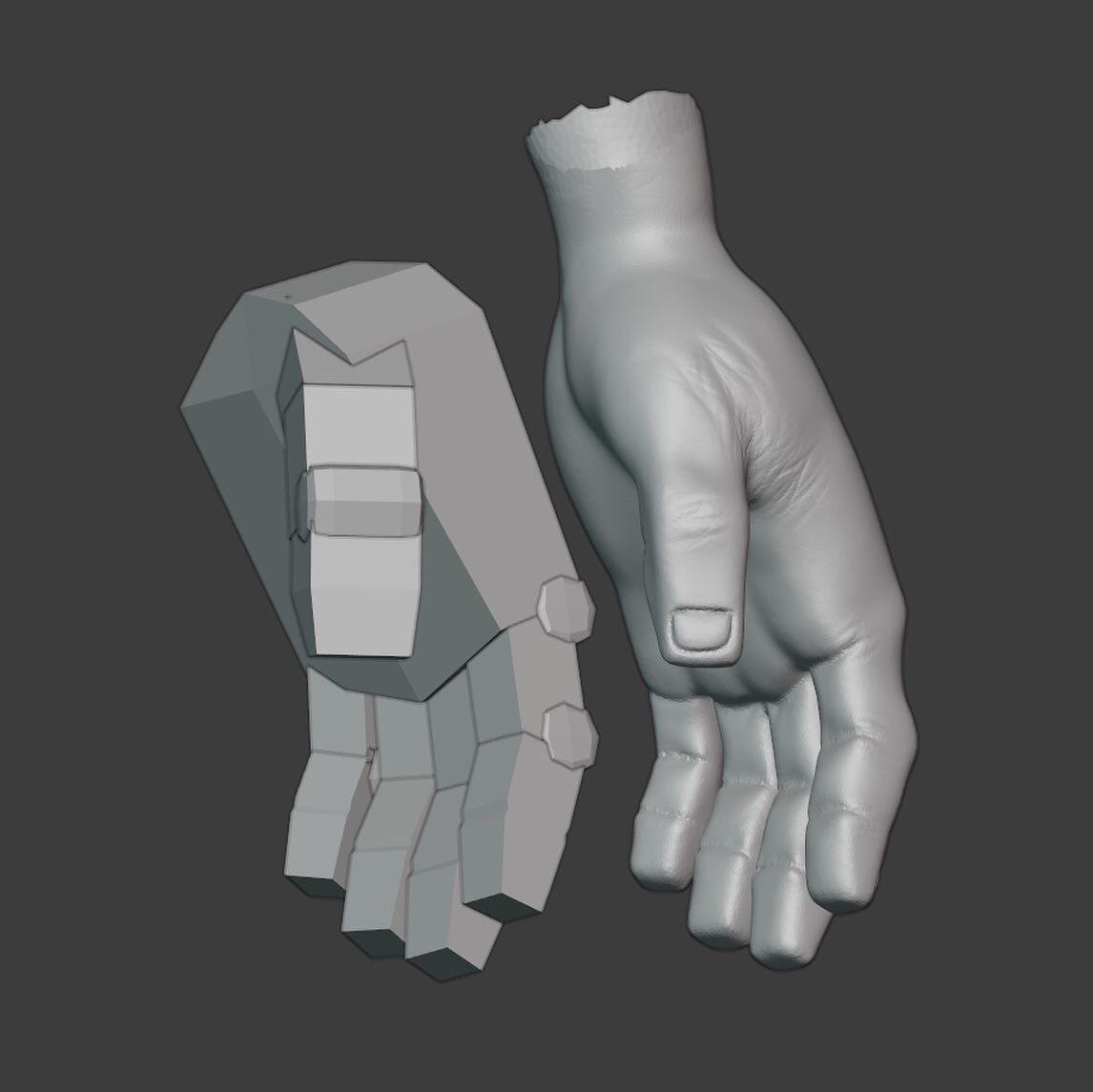 Dani__Marti's tweet photo. Making hands is very difficult ... here is my first approach blocking first and then sculpting. Going for #stylized shapes. Adding more detail in the second pass.
#Blender3d #3DModel #3d #gamedev #indiegame #hand #3dhand #gameart #gameasset #3dart #stylized #gamedevelopment https://t.co/OHWa56DYng