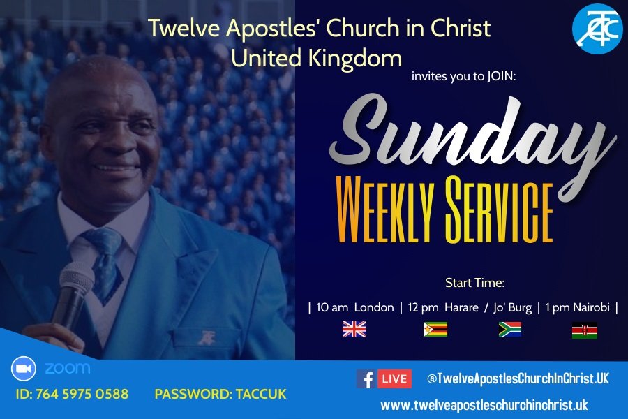 TACC_UK's tweet photo. Join us for virtual weekly Saturday and Sunday Services on Zoom and Facebook Live.

Please note our next and final Service  in 2020 is on service on Sunday 27th December at 10am London / 12pm Harare / Johannesburg and 1pm Nairobi time. https://t.co/DPdrgUNLMP