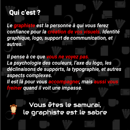 MonkeyDdesign's tweet photo. c'est quoi un #graphiste ? 
Faire un #logo ? pff, en 5 min sur Canva et c'est bon, je vais pas payer. 
Un logo n'est pas seulement une #image. C'est une représentation graphique et émotionnelle de votre #entreprise😃

#freelancetoulouse #graphiste #toulouse #graphistetoulouse https://t.co/4T34rqNaoL