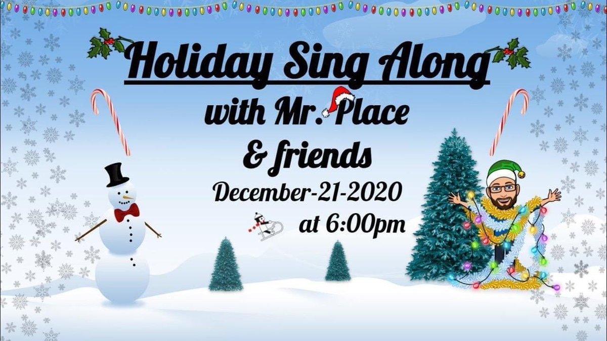 Mr. Place will be hosting a LGN/JCS Sing Along on Monday, December 21st at 6pm. I hope your family will be able to join us! The zoom link was sent via email on Friday. docs.google.com/presentation/d…