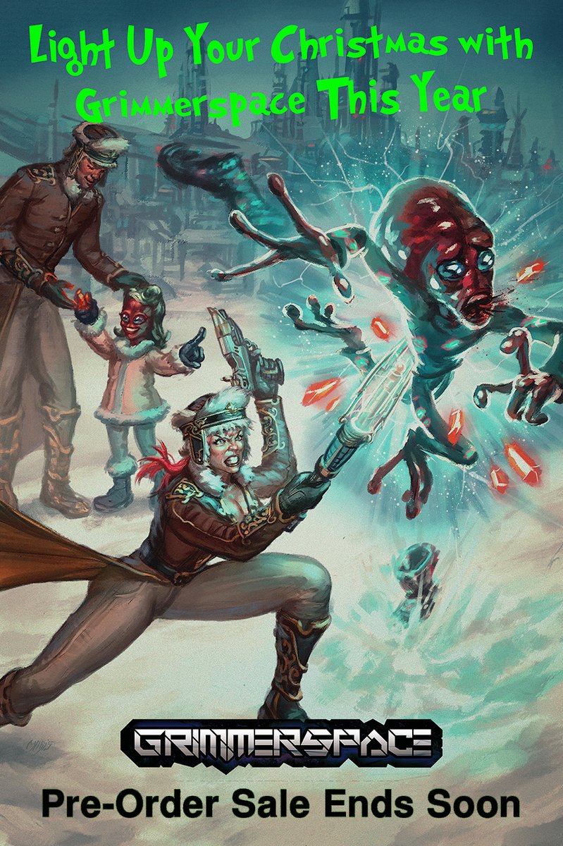 As the first Grimmerspace book heads toward layout, it's time to shut off preorders. Last chance to get in below MSRP! 

Artist Victor Maristane captures the true holiday spirit of the shipwrecked oligarchs who rule the Ice Mines of Aun. 

bit.ly/3aq35Fv