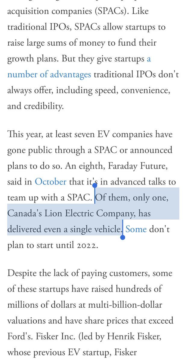 Article on Business Insider from yesterday (Dec 19)The only EV SPAC in the market that has actually delivered operating EV vehicles.  https://www.businessinsider.com/spac-ev-fisker-nikola-canoo-arrival-lordstown-motors-2020-12  $NGA