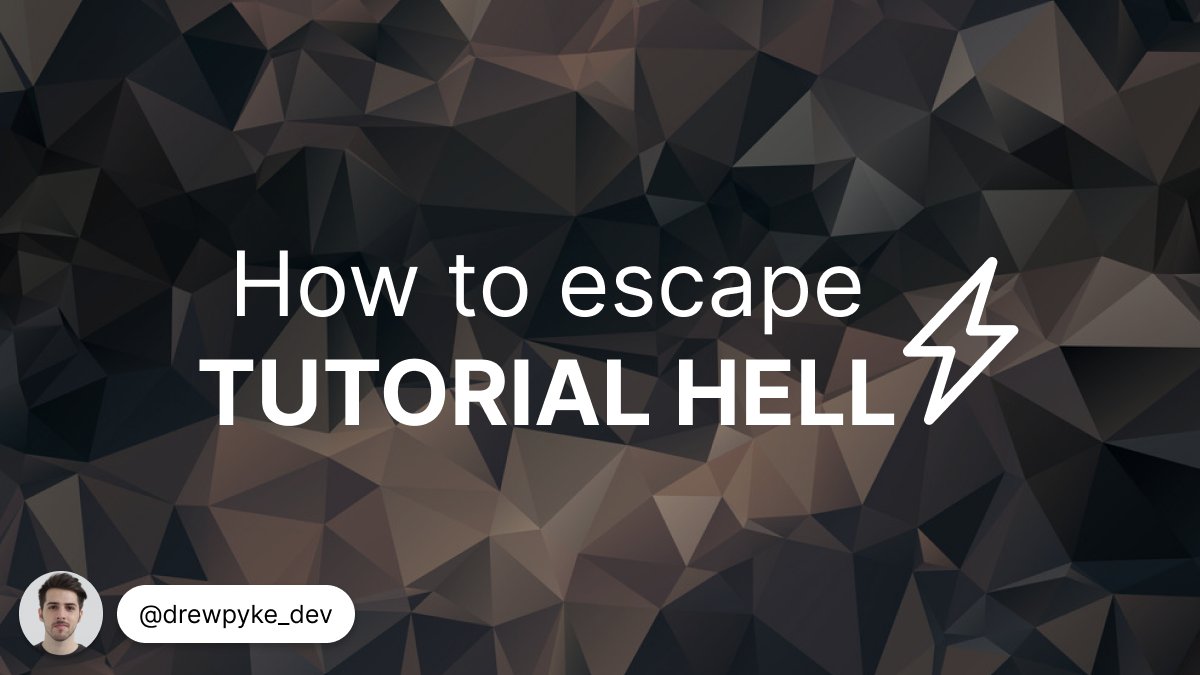 What is tutorial hell? - You finish a tutorial and you feel knowledgeable.- You try coding by yourself, you feel overwhelmed. You don't know where to start or what to do.- You start another tutorial.Let me give you some tips to solve this  #100DaysOfCode  #javascript