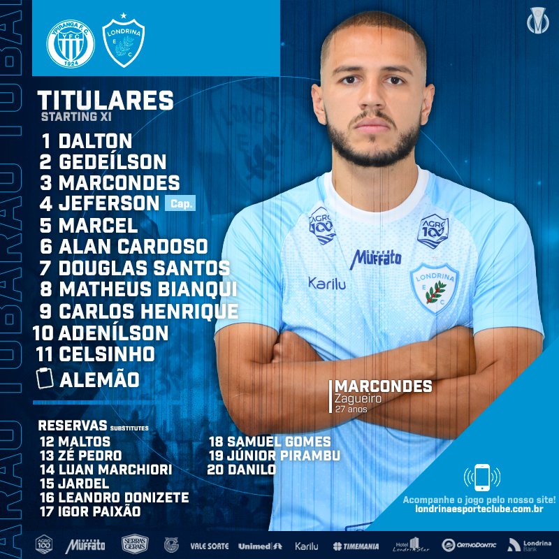LondrinaEC's tweet photo. 🔵🔵🦈 TUBARÃO ESCALADO!
Time #alviceleste vem com novidades para o desafio desta noite!
⏰ É daqui a pouco! Às 20h!
Acompanhe #AoVivo:
📳 https://t.co/jLY4qvKD7Q
📺 @DAZN_BRA
#VamosSubirTuba
#YPIxLEC
#Londrina #Tubarão
#LEC #Ypiranga
#SerieCnoDAZN
#Brasileiro
#SérieC https://t.co/fHO9cPIFRu
