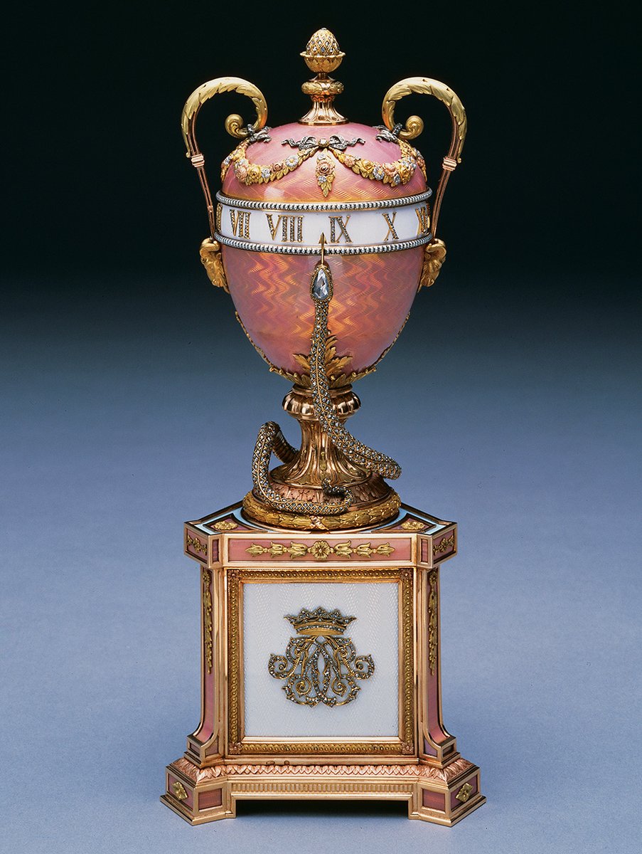 The Duchess of Marlborough egg, also known as the Pink Serpent egg, is a jewelled enameled Easter egg made by Michael Perchin under the supervision of Peter Carl Fabergé in 1902.