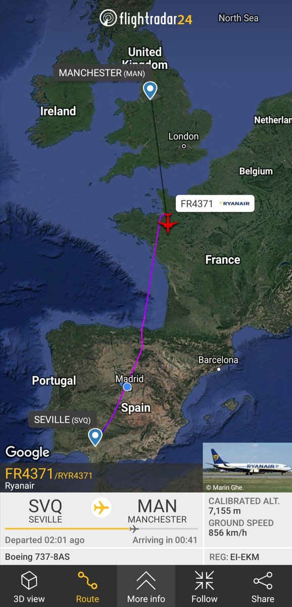 Plane7700's tweet photo. Emergency
7700
#FR4371 Ryanair
Seville ➡️ Manchester https://t.co/jnVIUitvgp