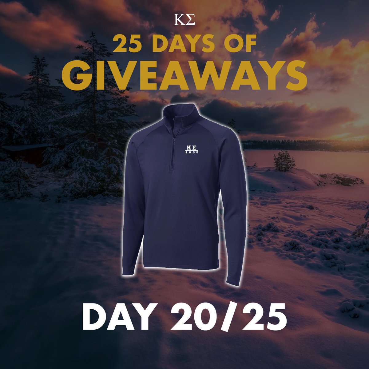 Super Slick 1/4 Zip. How to win: 

1. Follow us and like this tweet
2. RT this
3. Find us on Instagram and Facebook for 3x the chance to win

KappaSigmaStore.com #ONE #25DaysKSgiveaways Winner announced in 24 hours.