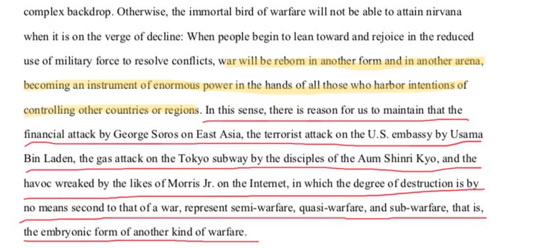 China has longed to return to its place of prominence in the world and they seek to replace the US as the worlds only superpower. However the changes brought about by the Iraq war of 91 forced them to re-examine the nature and future of war itself.