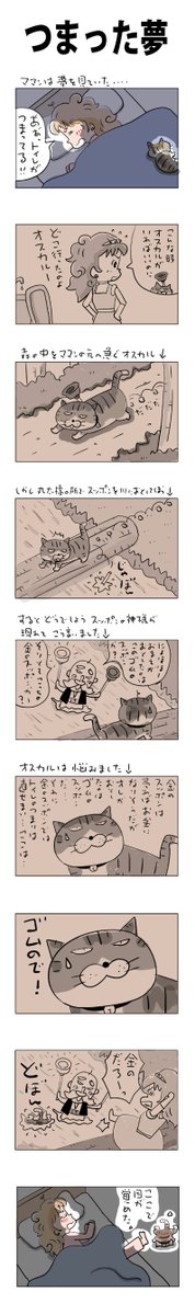 つまった夢
#こんなん描いてます
#自作マンガ #漫画 #猫まんが 
#4コママンガ #NEKO3 