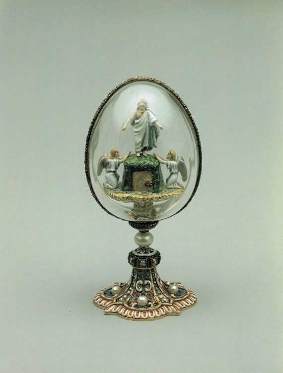 The Resurrection egg was bought in 1922 by a London art dealer, then sold at Christie's in 1934. Owned by Lord Grantchester, it was bought from his estate by Manhattan art dealers A La Vieille Russie.