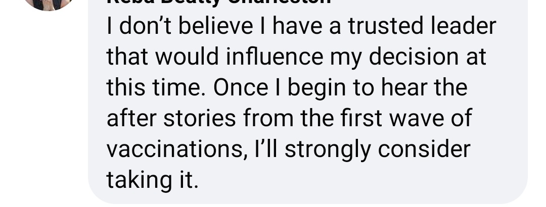 For some, only time will persuade. I think we have to do a good job of saying "I took it, a month ago, and I'm still ok" then repeat every month until the gen population can take it, maybe even longer.