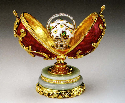 The authenticity of this egg has been cast in doubt by Fabergé experts. It only became identified as a Fabergé egg when a researcher noticed it in a photograph from pre-revolutionary Russia.