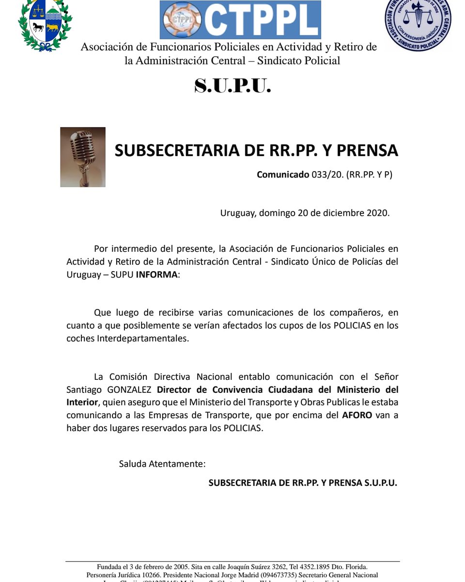 DiazGiudice's tweet photo. DOS CUPOS PARA POLICIAS POR ENCIMA DEL AFORO EN COCHES INTERDEPARTAMENTALES.... https://t.co/DkVvfidLHw