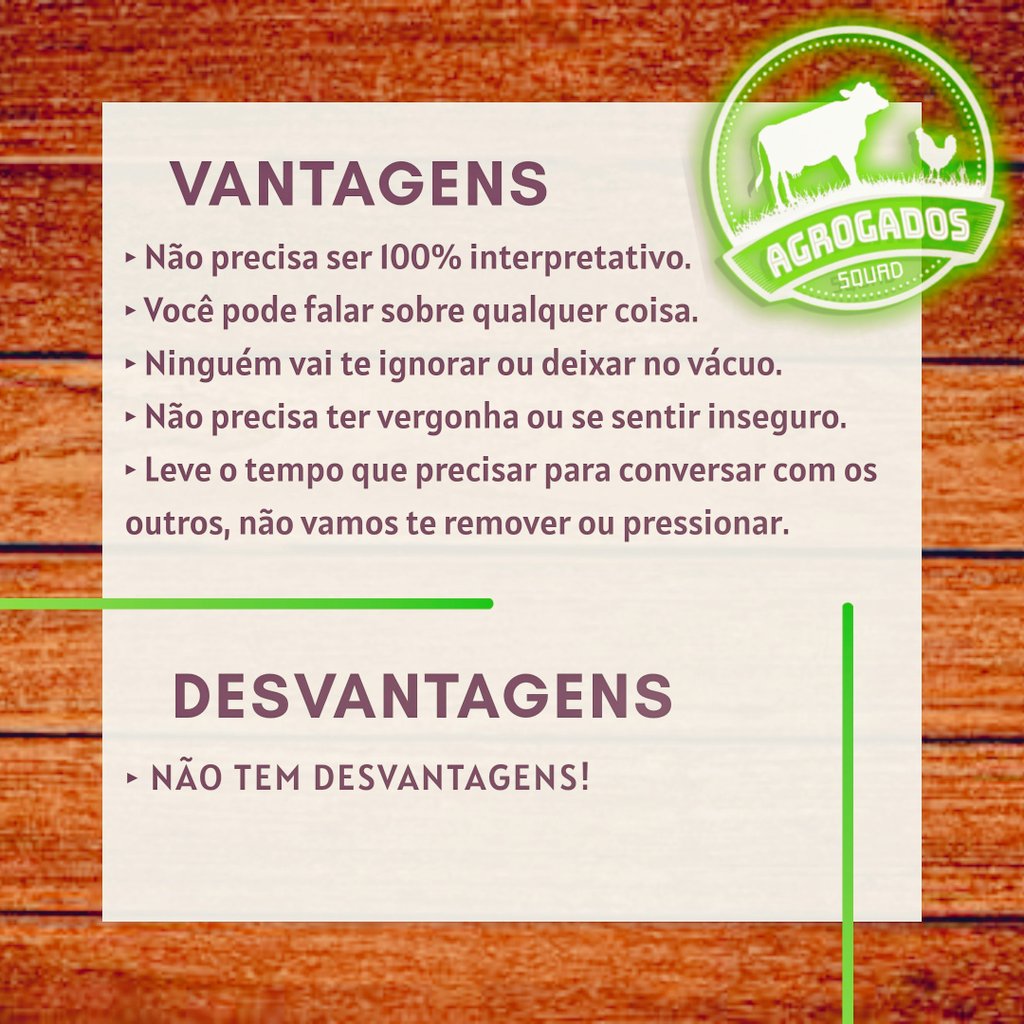 ⚠️ O 🐷 falou para a 🐮 que fofocou com a🐔que tem um squad novo no TG! Nós somos amigos e estamos buscando acolher mais gente nessa família linda. Se você tem interesse, deixa o seu @ do telegram e vem fazer parte da Fazendinha AgroGados 🚜🧑‍🌾 Dá só uma olhadinha no convite: