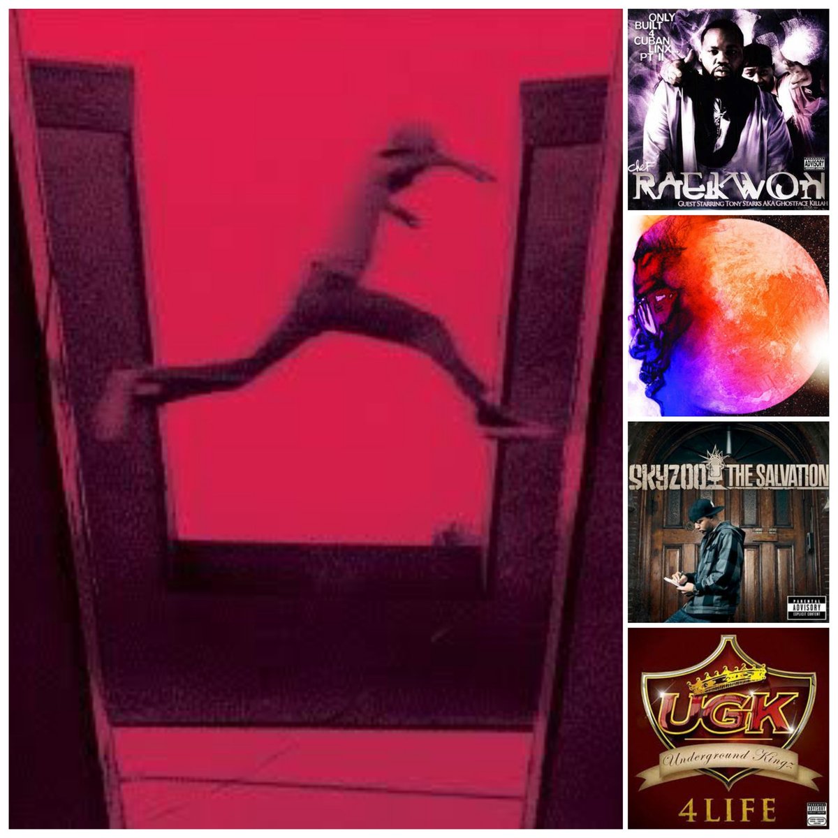 2009:1. Mos Def: The Ecstatic2. Raekwon: Only Built 4 Cuban Linx... Pt. 23. Kid Cudi: Man On The Moon: The End of Day4. Skyzoo: The Salvation5. UGK: UGK 4 Life