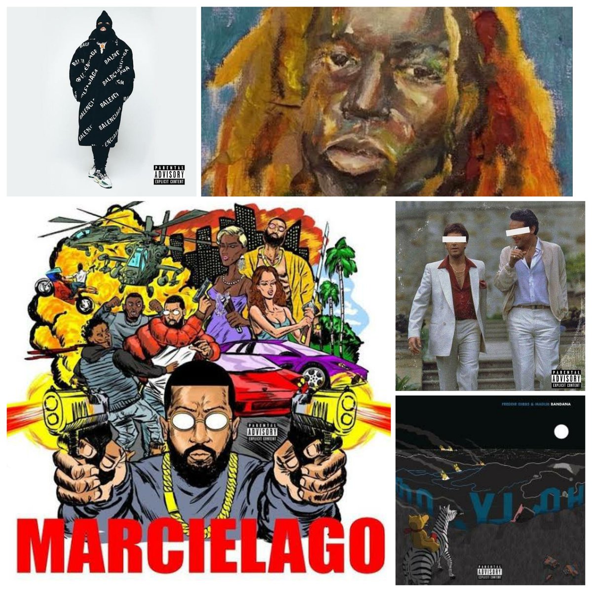 2019:1. Roc Marciano: Marcielago2. Freddie Gibbs & Madlib: Bandana3. Benny The Butcher: The Plugs I Met4. Mavi: Let The Sun Talk5. Westside Gunn: Hitler Wears Hermes 7