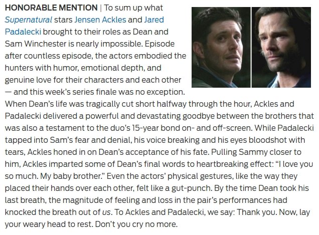  @JensenAckles and  @jarpad got honorable mentions for  @TVLine performer of the week https://tvline.com/2020/11/21/emma-corrin-the-crown-performance-princess-diana-season-4/