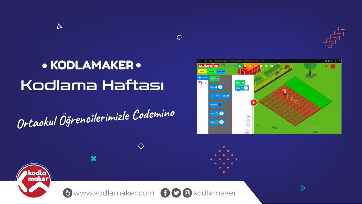 kodlamaker's tweet photo. #Kodlamaker Ortaokul öğrencilerimiz kodlama haftası etkinlikleri kapsamında programlama ilkelerini eğlenceli bir şekilde öğretmek için tasarlanmış etkileşimli Codemino uygulamasıyla kodlama saatini tamamladılar.

#hourofcode 
@educatrobotics @educathub
https://t.co/CE59bWpYJy https://t.co/1jE7Bym9OG
