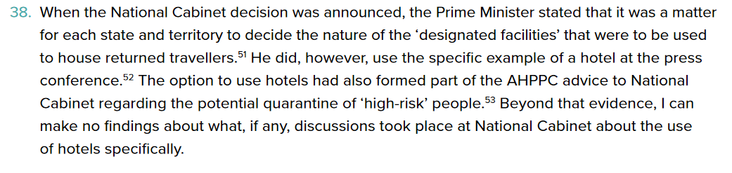 This is a further example of  @ScottMorrisonMP's 'clever' politics. He never suggests anything other than hotels but by using the term 'designated facility' he can avoid criticism if hotels don't work. Hotels were clearly the only option though.  #auspol  #springst  #hotelquarantine