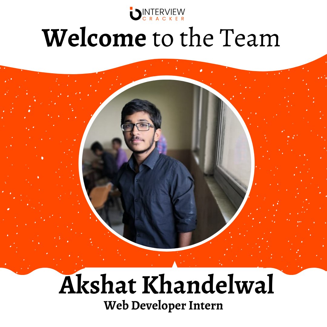 Interviewcrack2's tweet image. Welcome to the team Akshat
#interviewcracker #webdeveloper #webdeveloperintern #webdeveloperinternship #internship