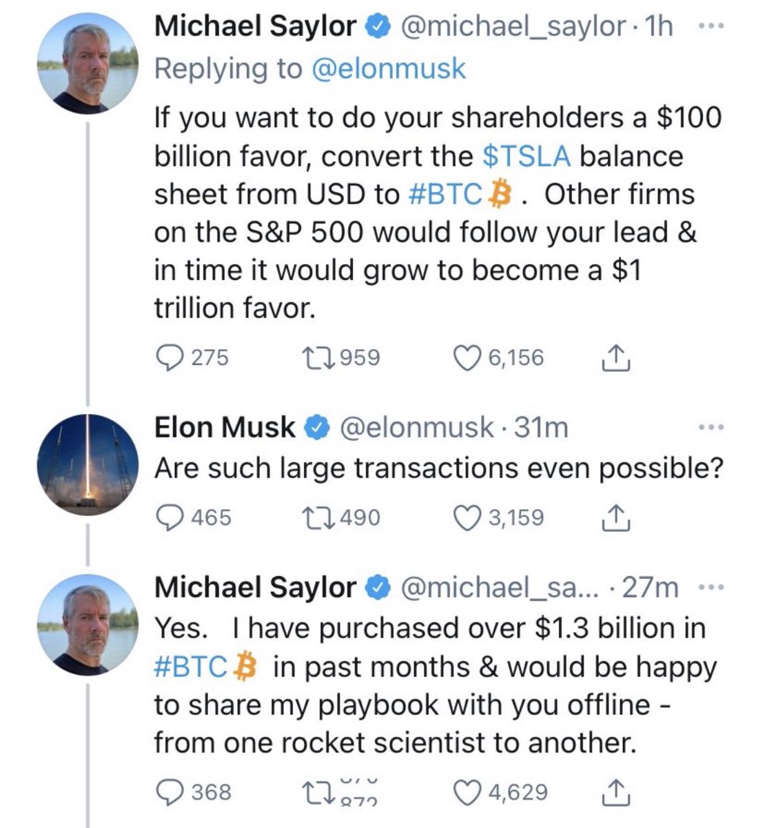 Y si Elon Musk accede a comprar Bitcoins para $TSLA? Cuántos lo seguirían?  Cuantas empresas seguirían? A cuánto estará el $BTC?
