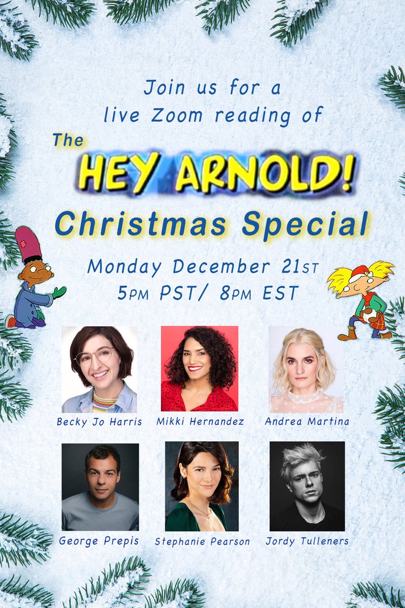 steph_pears's tweet photo. Join me and my talented friends tomorrow Dec 21st for our live table read of the ‘Hey Arnold!’ Christmas Special! • Register here for the Zoom link 🎄🎀👢🏈 #HeyArnold #christmas #zoom #tableread 

https://t.co/gsKAK18LEA https://t.co/8N3pyehGoD