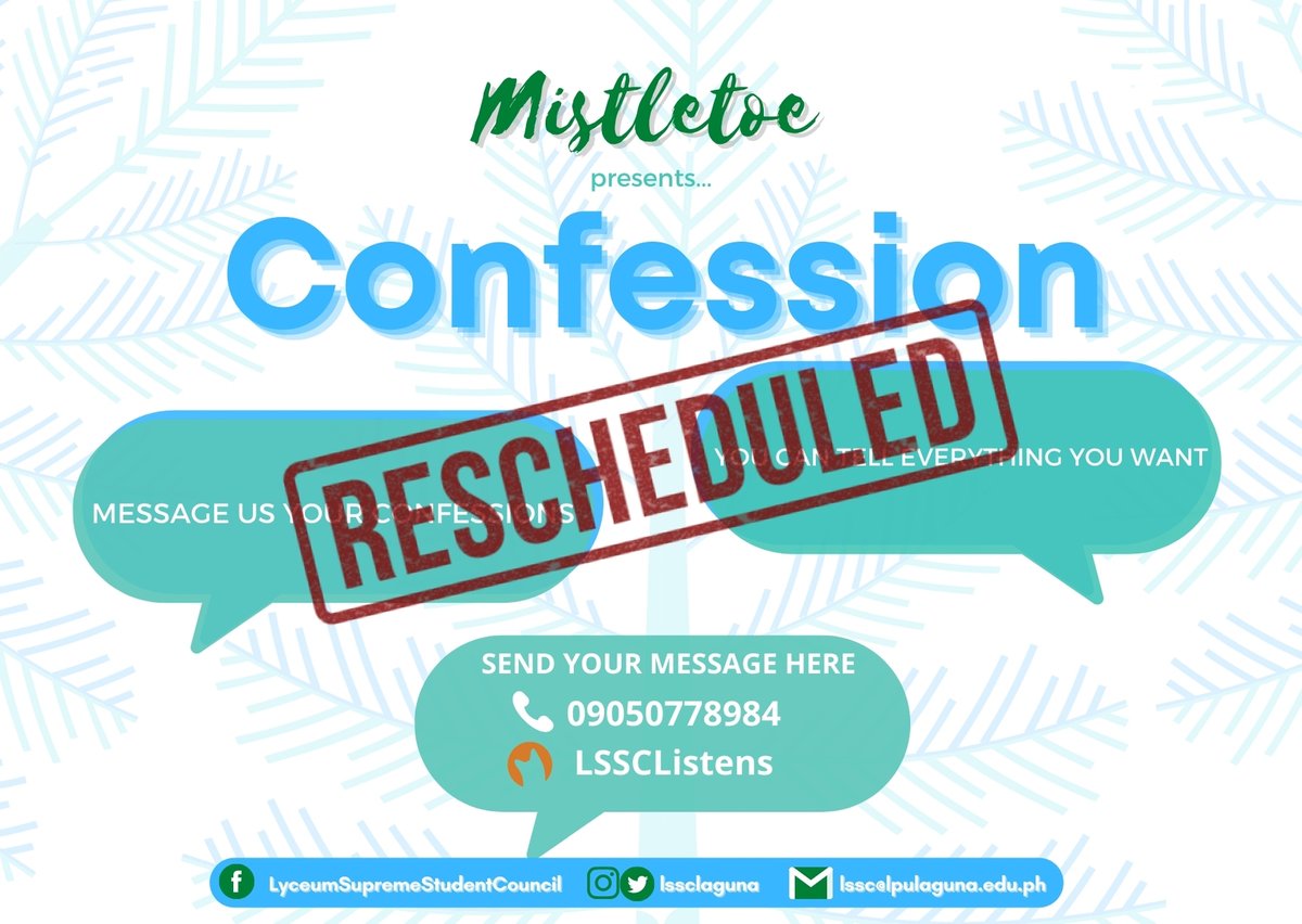 lssclaguna's tweet photo. Attention, Lyceans! 

Due to unforeseen circumstances, the online radio show, Mistletoe, has been moved to December 28, 2020. 

We hope you understand. 

#Mistletoe
#SailingOnwards https://t.co/qO72imj7TV